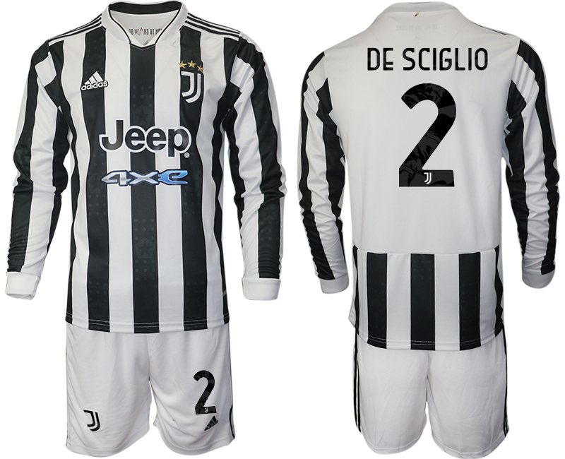 Men 2021-2022 Club Juventus home white Long Sleeve #2 Adidas Soccer Jersey->juventus jersey->Soccer Club Jersey